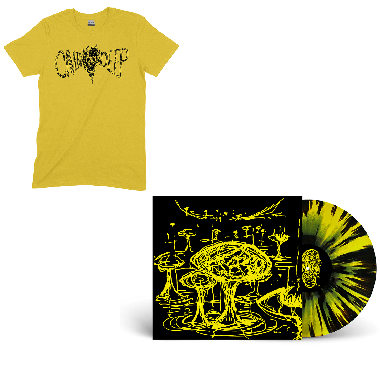 Cavern Deep - Part II Breach 12" Vinyl and Yellow T-Shirt