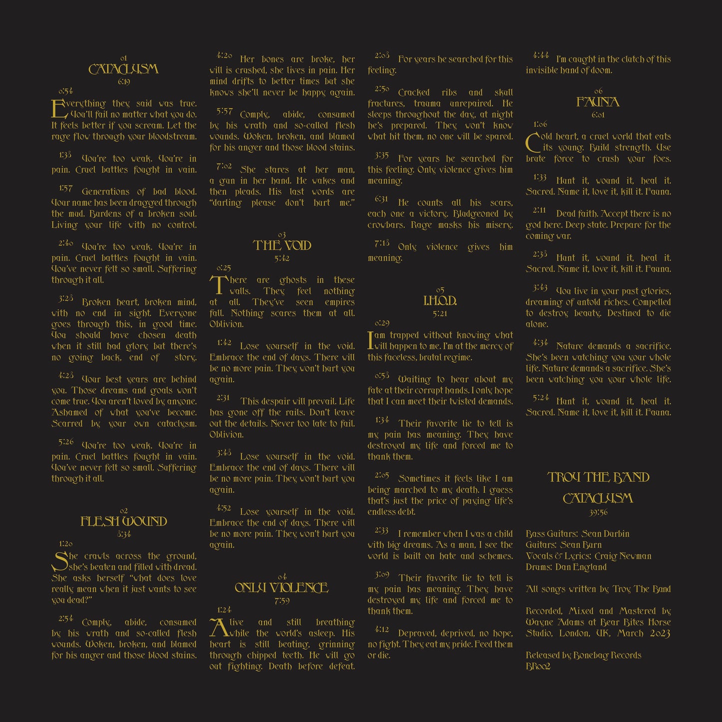 Troy The Band - Cataclysm Bonebag Edition Yellow/Orange Splatter 12" Vinyl